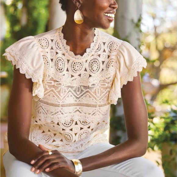 NWT Sundance White Lace Blouse - Picture 3 of 4